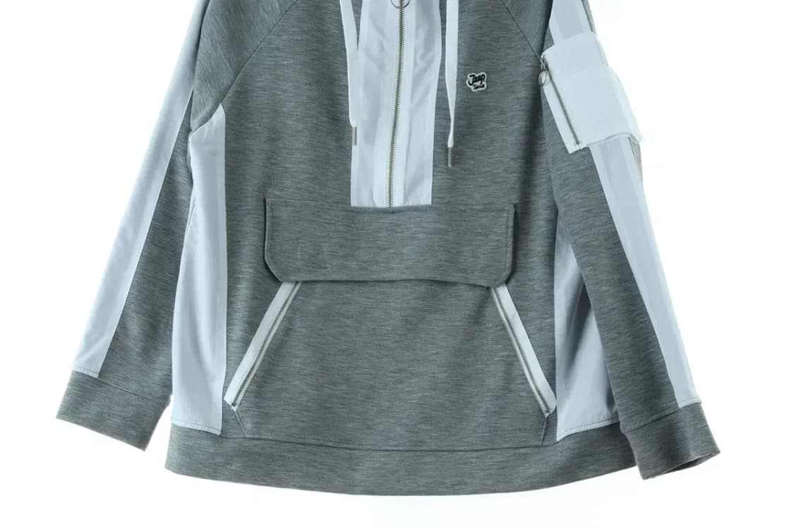 W(F) 지프 후드티셔츠 아노락 나일론 배색 그레이-16D34 상품이미지5