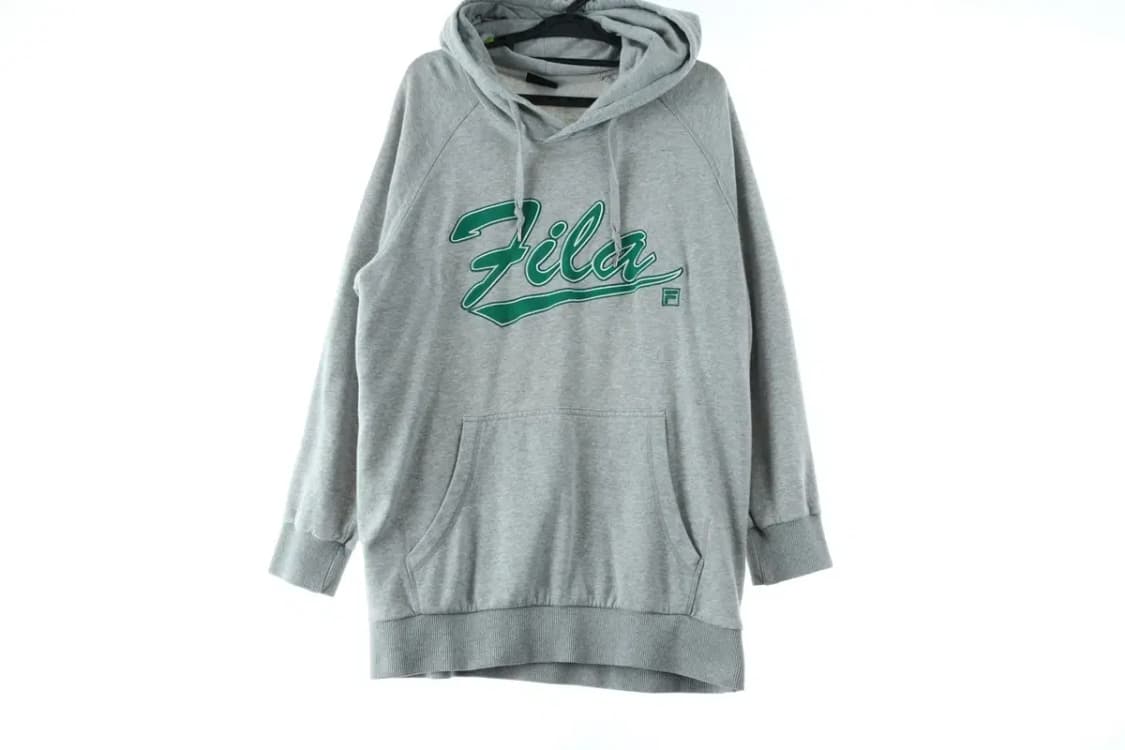 W(XL) 휠라 후드티셔츠 그레이 그린로고 올드스쿨-16D38 상품이미지2