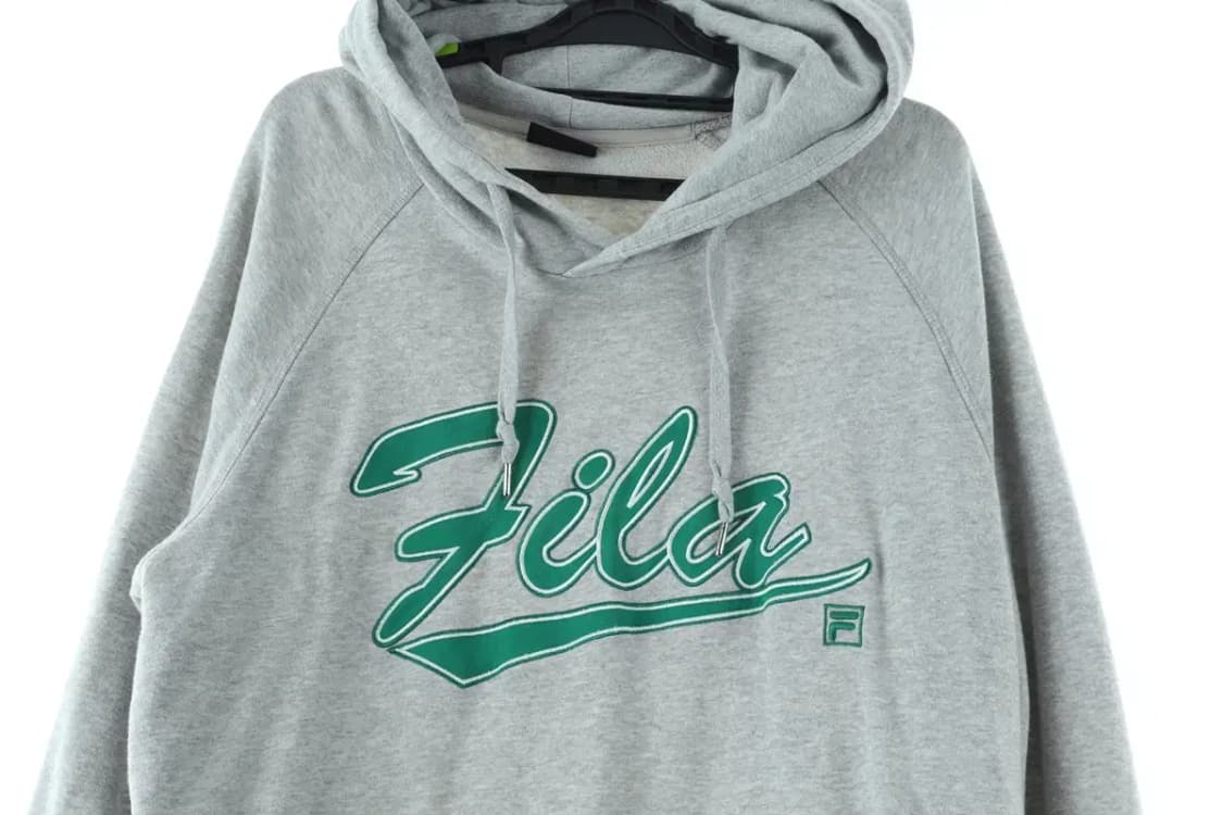 W(XL) 휠라 후드티셔츠 그레이 그린로고 올드스쿨-16D38 상품이미지3