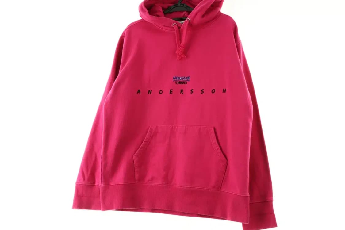 W(M-L) 앤더슨벨 후드티셔츠 사용감 핑크 스웻-16D43 상품이미지2