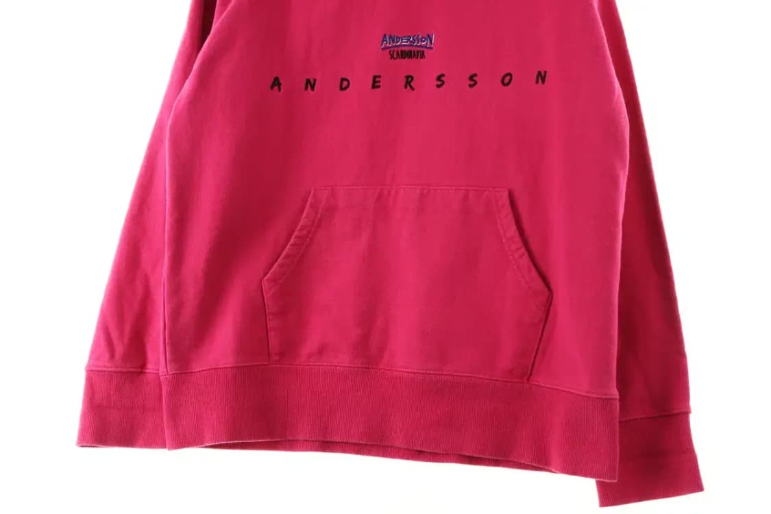 W(M-L) 앤더슨벨 후드티셔츠 사용감 핑크 스웻-16D43 상품이미지4