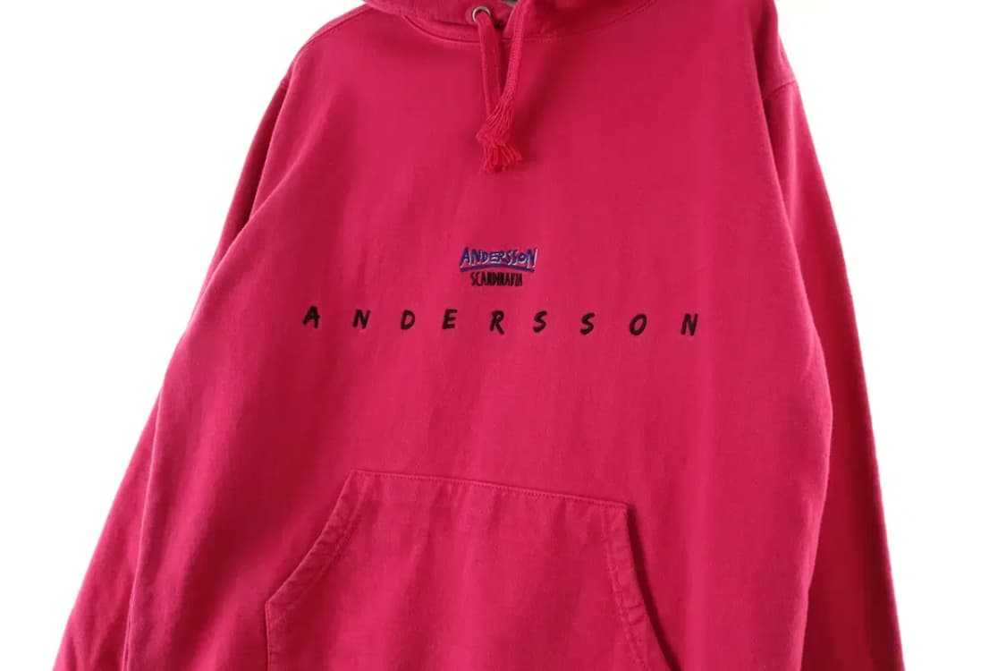 W(M-L) 앤더슨벨 후드티셔츠 사용감 핑크 스웻-16D43 상품이미지5