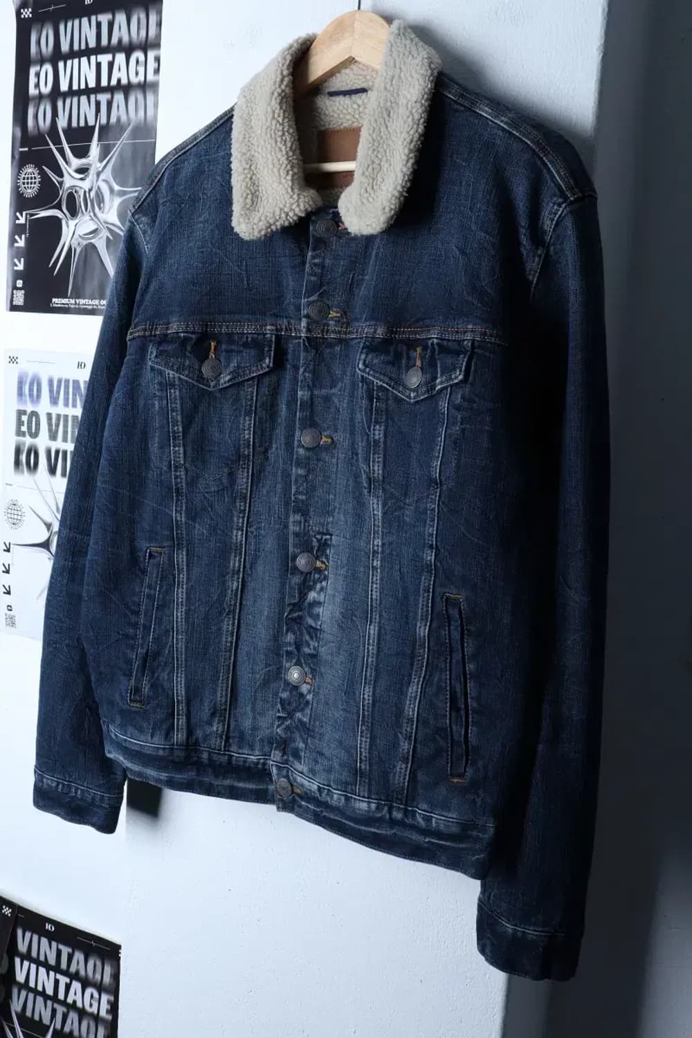 (L-XL) 아메리칸 이글 집업 바람막이 점퍼자켓 데님 청-16D8A 상품이미지1