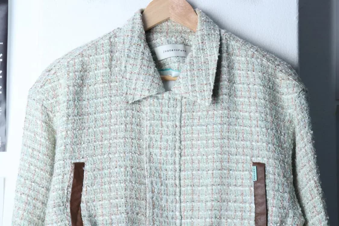 W(M) 인스턴트펑크 집업 바람막이 점퍼자켓 트위드 봄버-16D8B 상품이미지3