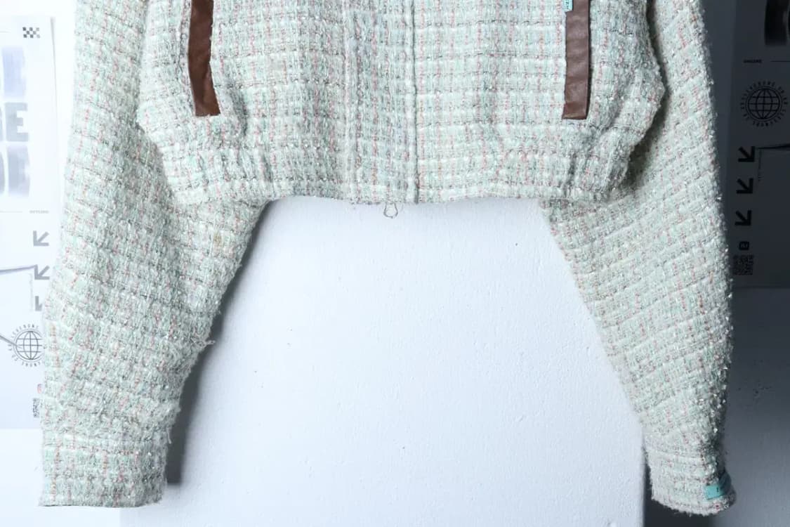 W(M) 인스턴트펑크 집업 바람막이 점퍼자켓 트위드 봄버-16D8B 상품이미지4