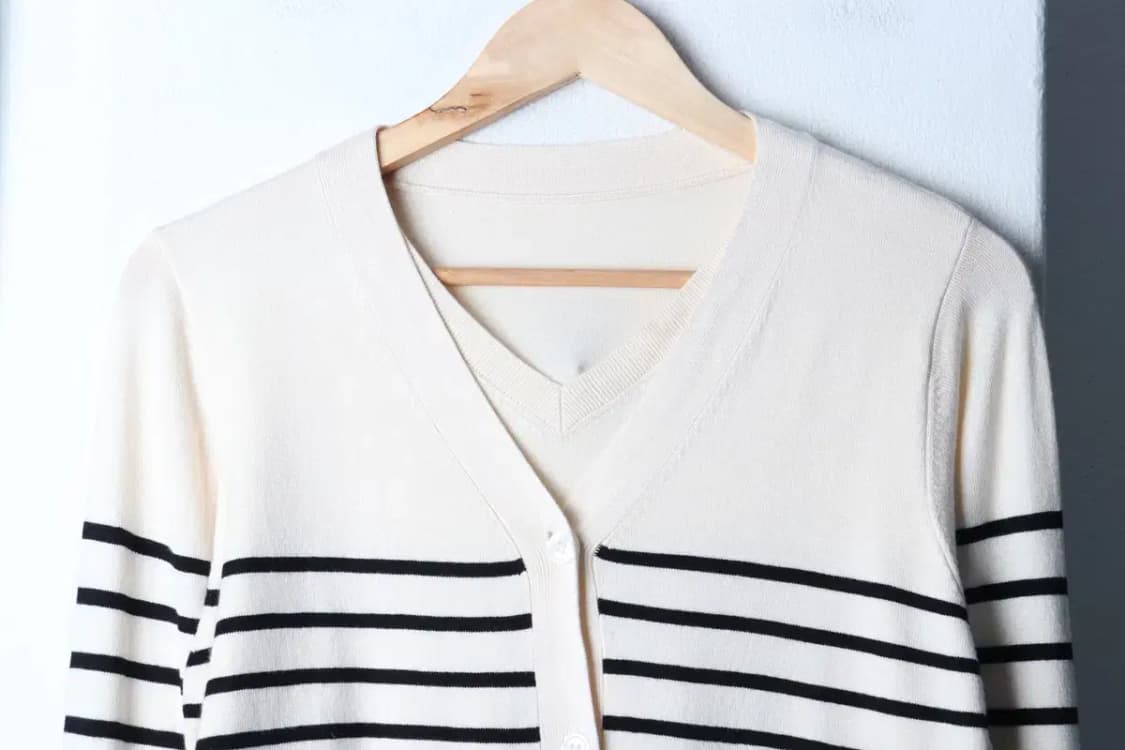 W(XL) 지오송지오 니트 가디건 스트라이프 아이보리 놈코어-16D8C 상품이미지3