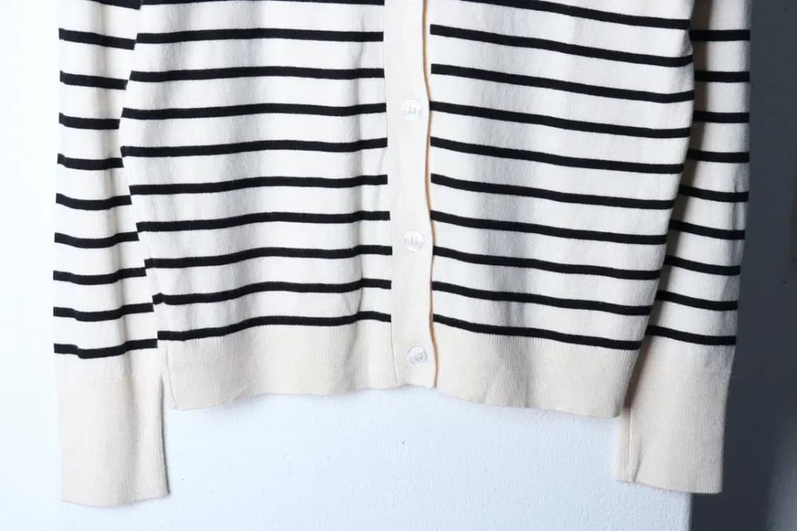 W(XL) 지오송지오 니트 가디건 스트라이프 아이보리 놈코어-16D8C 상품이미지4