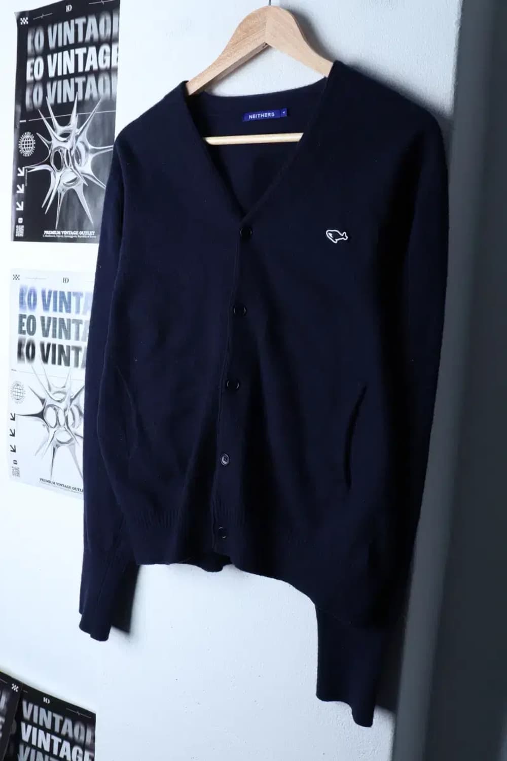 (XL) 네이더스 니트 가디건 캐시미어 네이비 올드스쿨-16D8D 상품이미지1