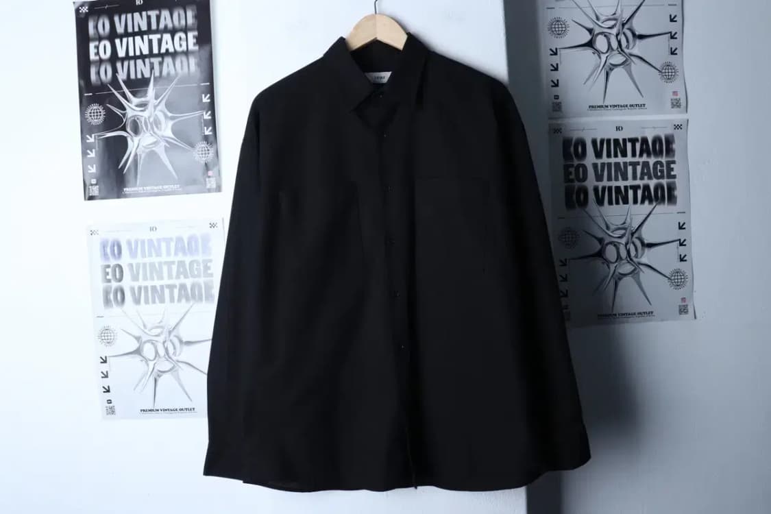 (XL-2XL) 르아르 셔츠 남방 빅사이즈 워크 블랙 놈코어-16D8E 상품이미지2