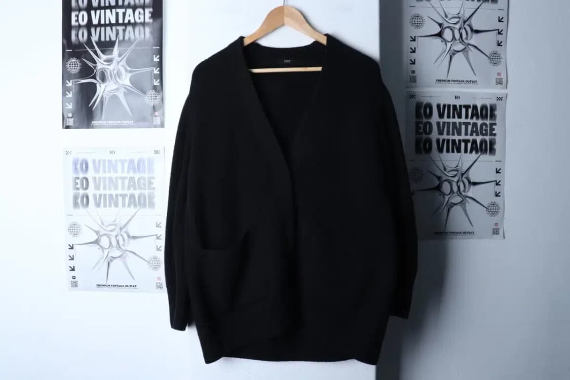 W(F) 주크 쥬크 니트 가디건 루즈핏 블랙 무지 울-16D8F 상품이미지2