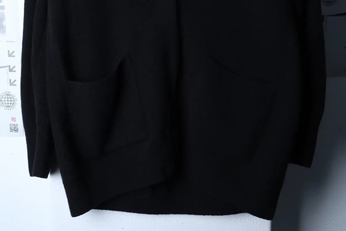 W(F) 주크 쥬크 니트 가디건 루즈핏 블랙 무지 울-16D8F 상품이미지4