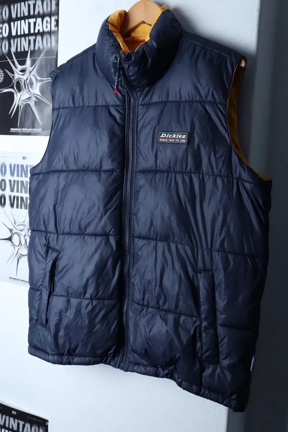 (L-XL) 디키즈 패딩 점퍼자켓 조끼 네이비 올드스쿨-16D91 상품이미지1