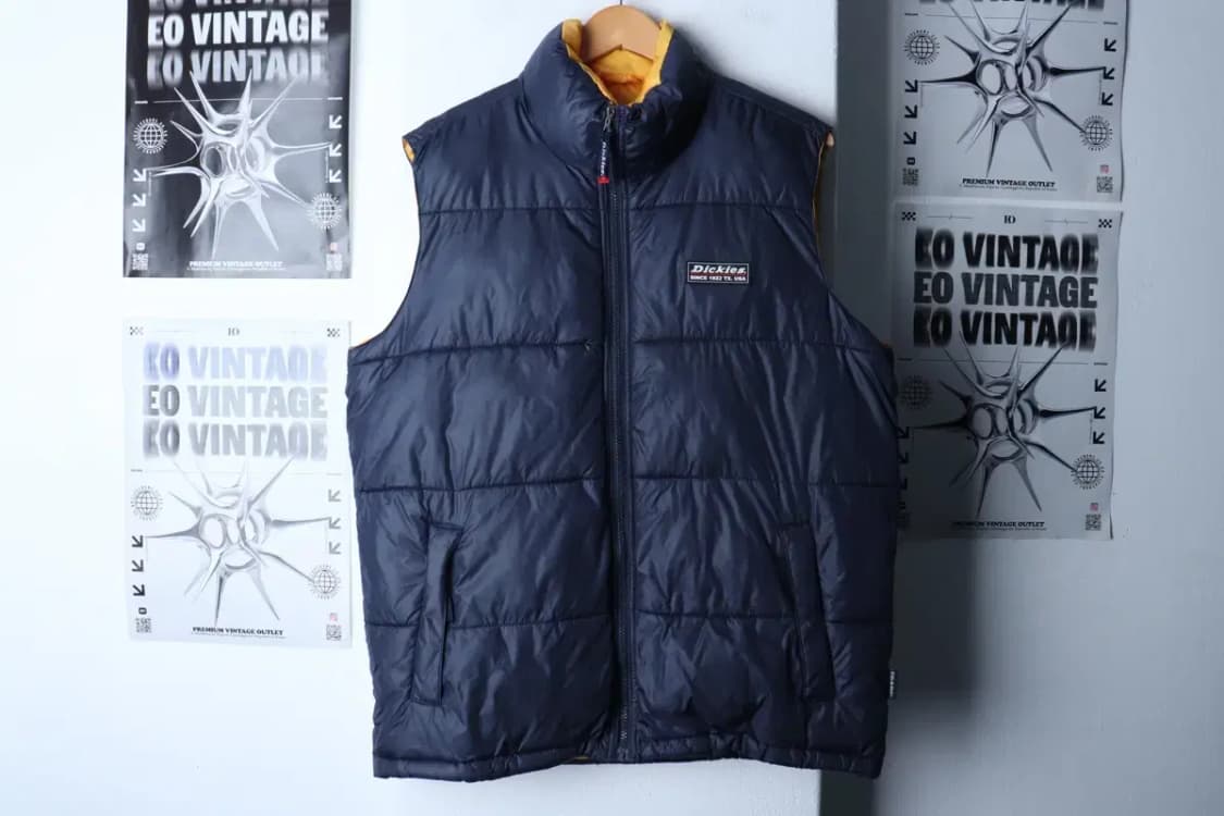 (L-XL) 디키즈 패딩 점퍼자켓 조끼 네이비 올드스쿨-16D91 상품이미지2