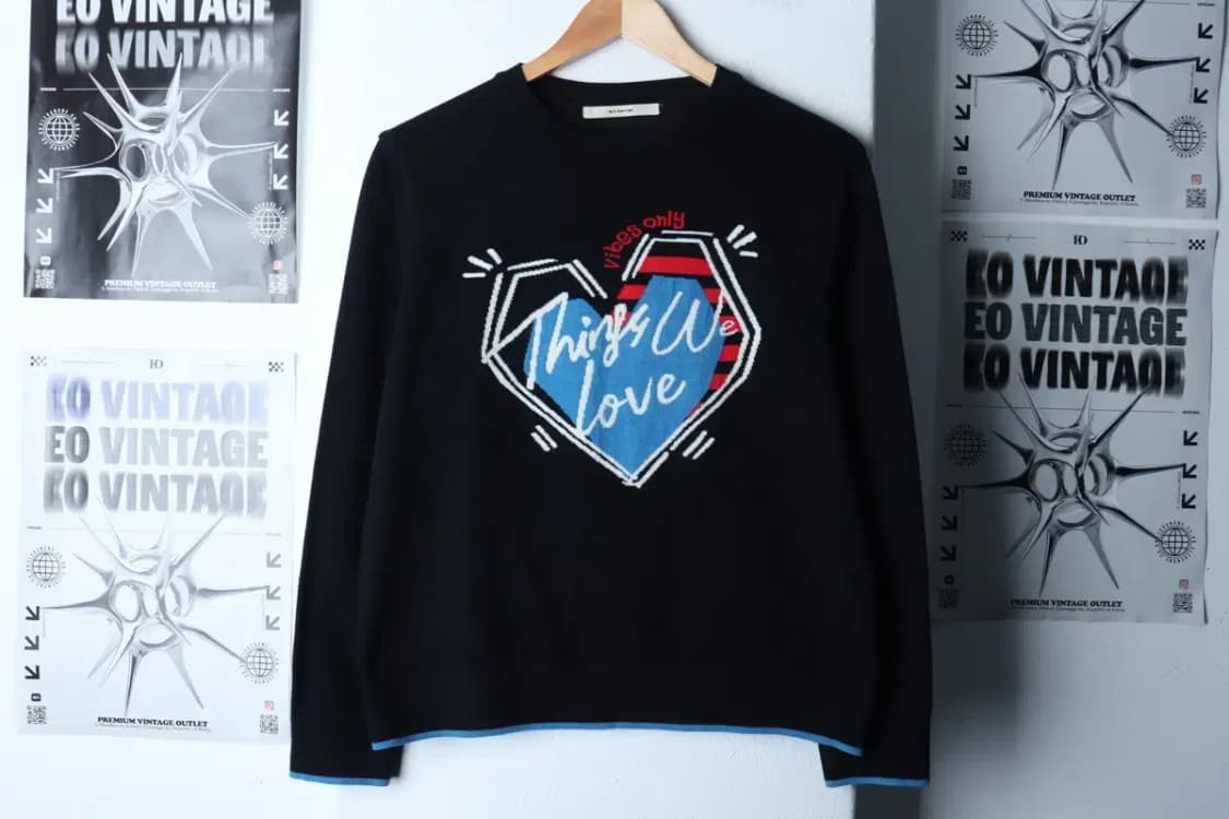 W(S) 앳코너 니트 빅로고 네이비 키치-16D97 상품이미지2