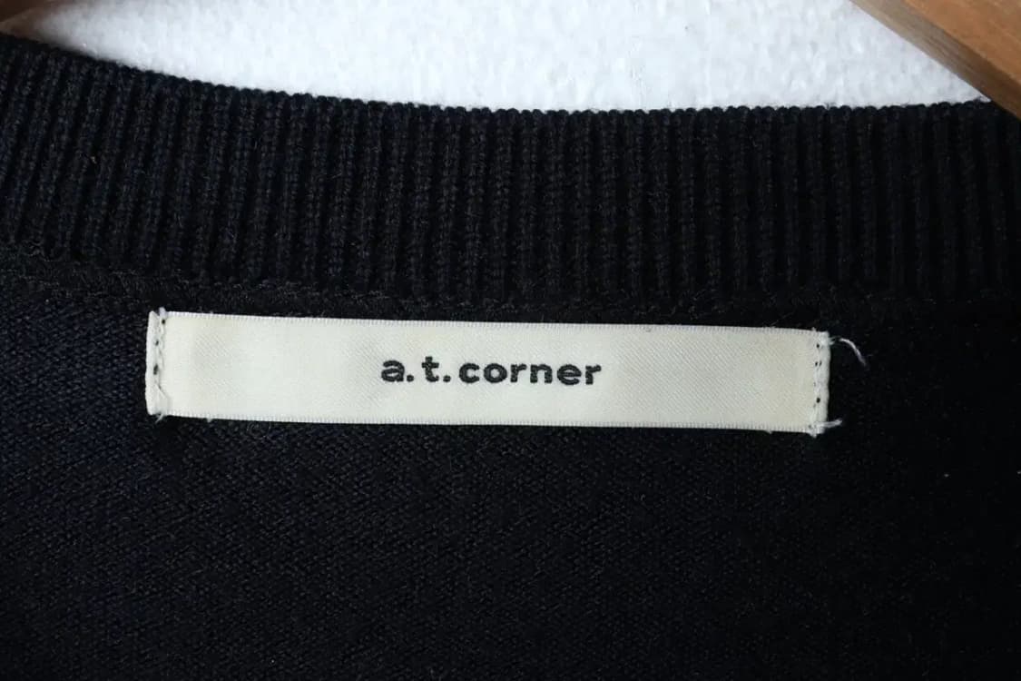 W(S) 앳코너 니트 빅로고 네이비 키치-16D97 상품이미지6