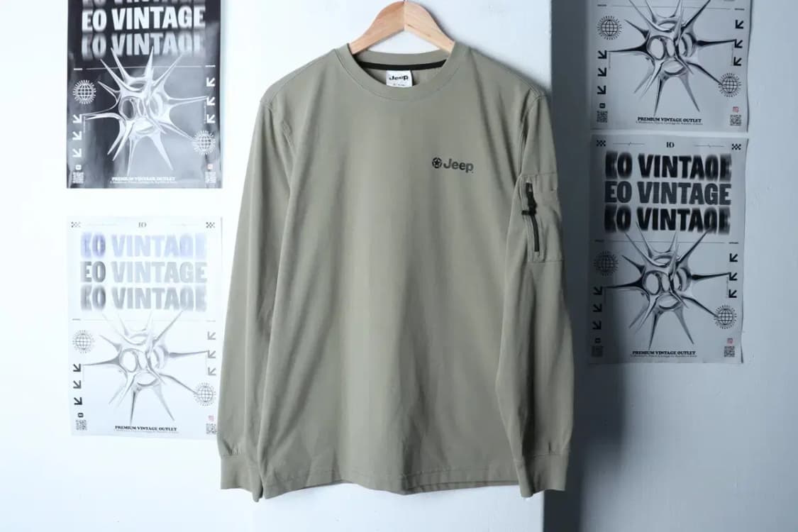 (M) 지프 긴팔티셔츠 포켓 카키 아메카지-16D99 상품이미지2