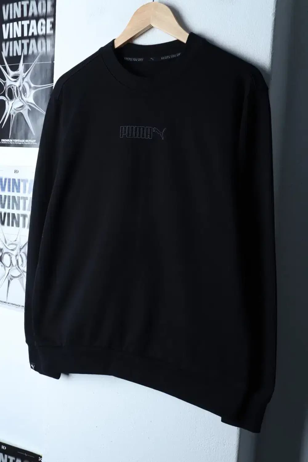 (L-XL) 퓨마 맨투맨 티셔츠 스몰로고 블랙 올드스쿨-16D9A 상품이미지1