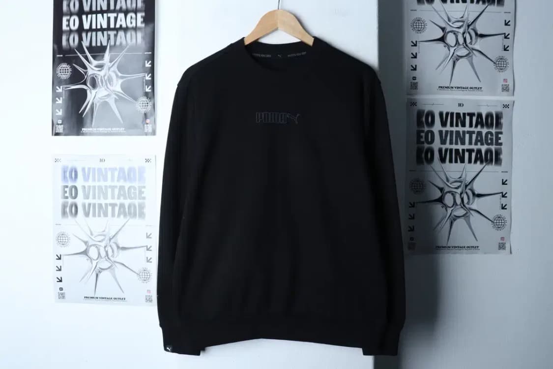 (L-XL) 퓨마 맨투맨 티셔츠 스몰로고 블랙 올드스쿨-16D9A 상품이미지2