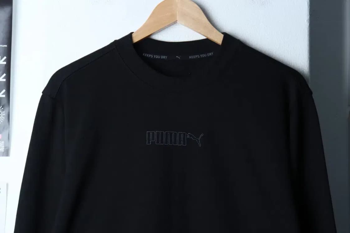 (L-XL) 퓨마 맨투맨 티셔츠 스몰로고 블랙 올드스쿨-16D9A 상품이미지3