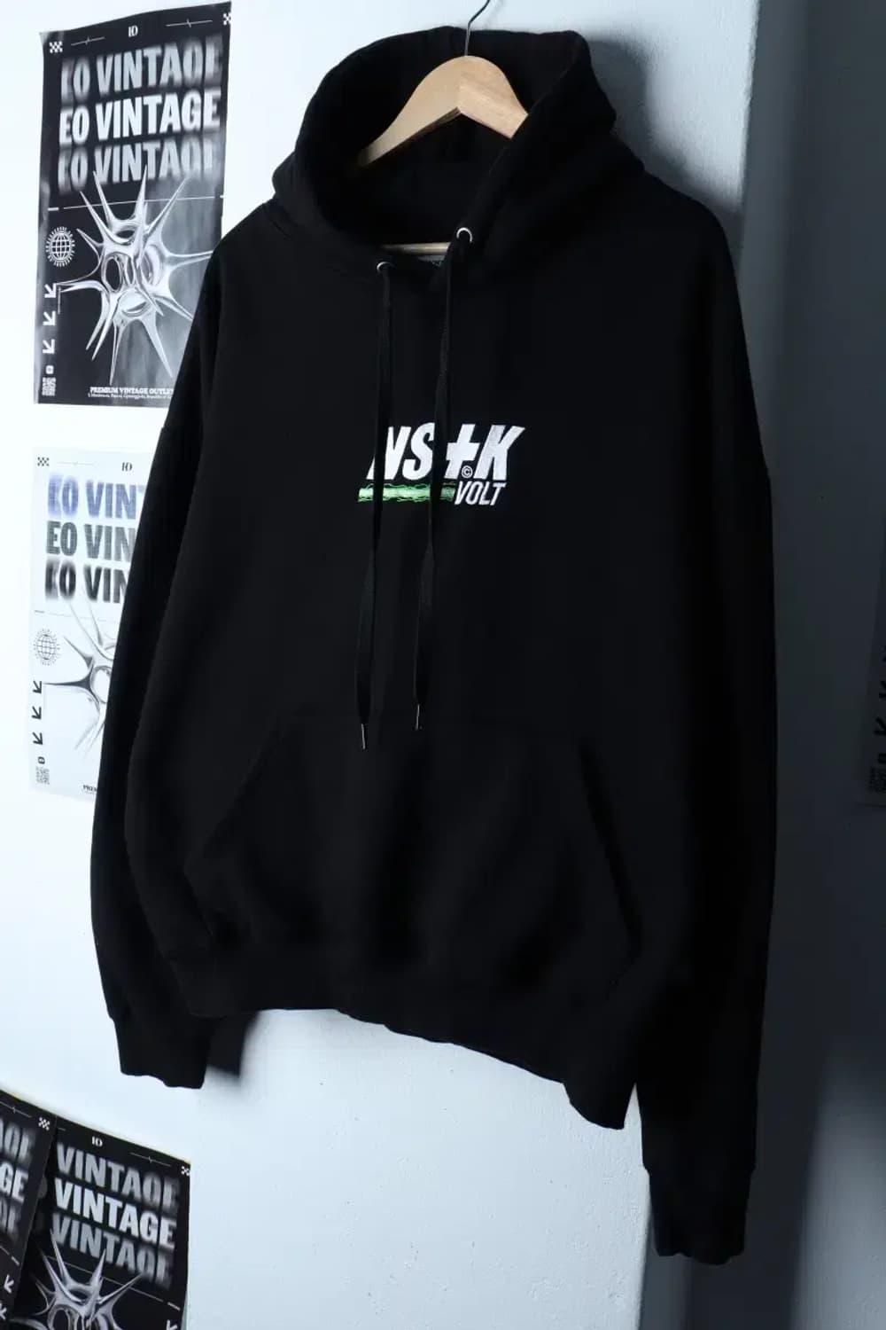 (L-XL) 네스티킥 후드티셔츠 루즈핏 블랙 기모 올드스쿨-16D9E 상품이미지1