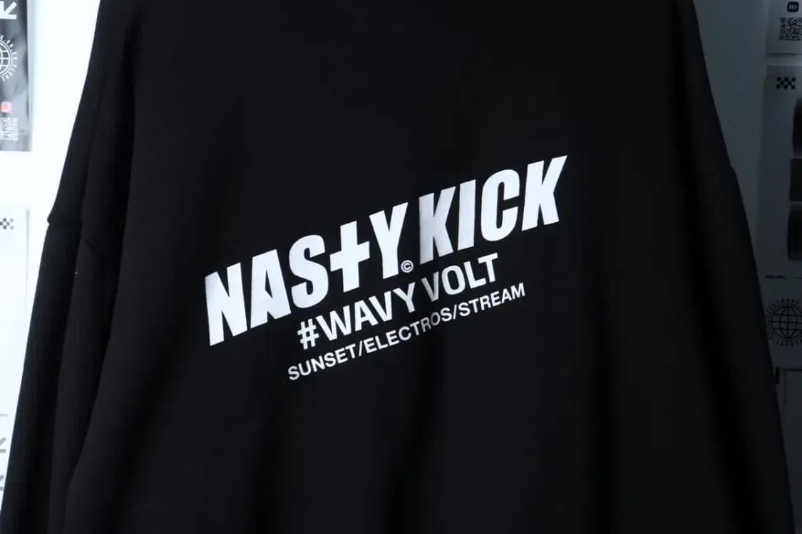 (L-XL) 네스티킥 후드티셔츠 루즈핏 블랙 기모 올드스쿨-16D9E 상품이미지6