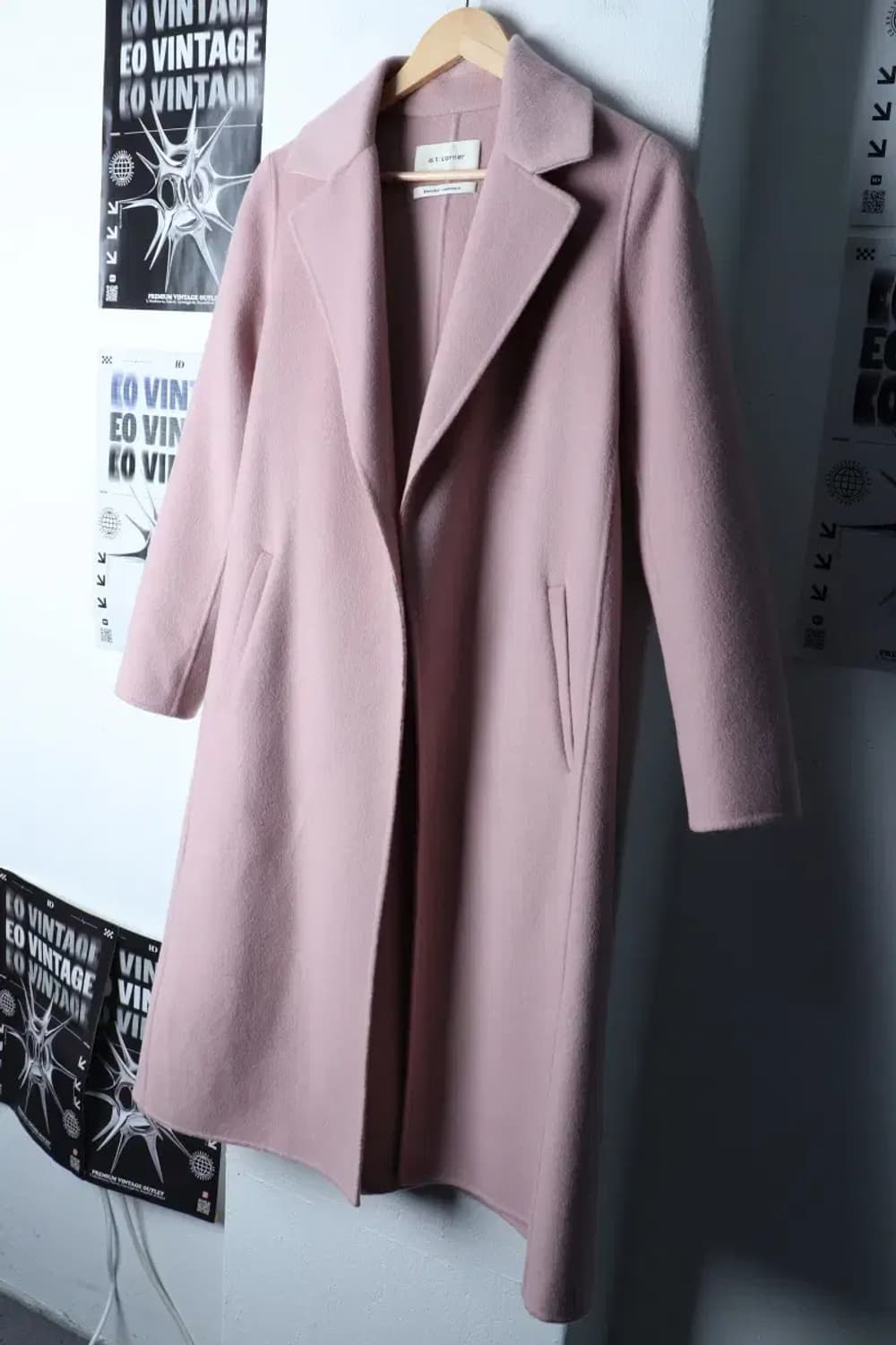 W(S) 앳코너 코트자켓 캐시미어 핑크 롱 딸기우유-16D9F 상품이미지1