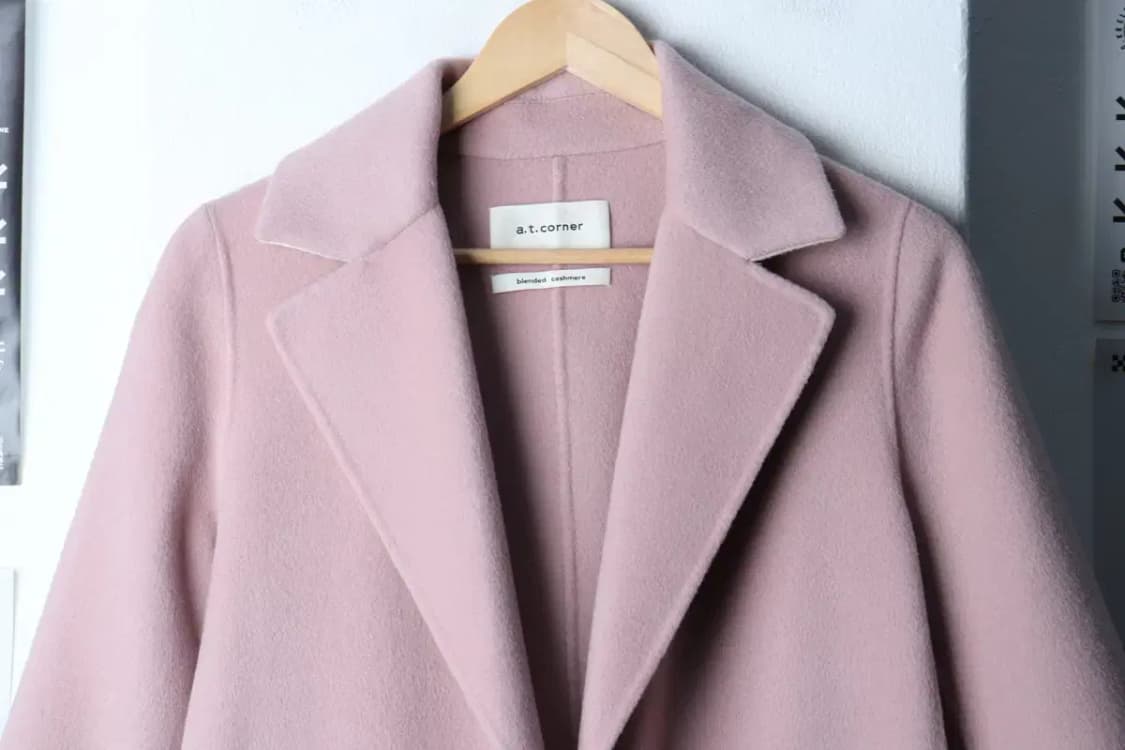 W(S) 앳코너 코트자켓 캐시미어 핑크 롱 딸기우유-16D9F 상품이미지3