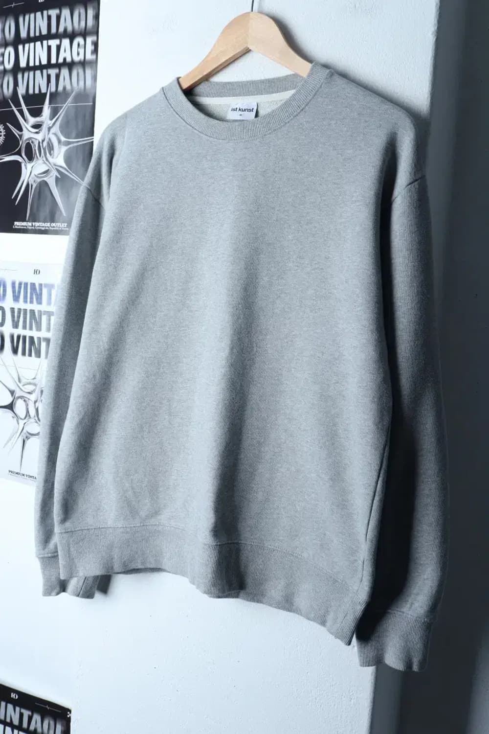 (M-L) 이스트쿤스트 맨투맨 티셔츠 무지 그레이 기본-16DA0 상품이미지1