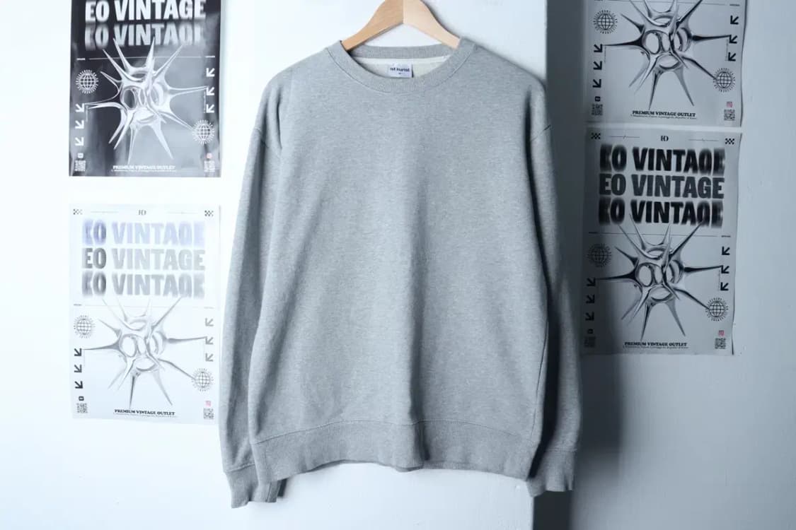 (M-L) 이스트쿤스트 맨투맨 티셔츠 무지 그레이 기본-16DA0 상품이미지2