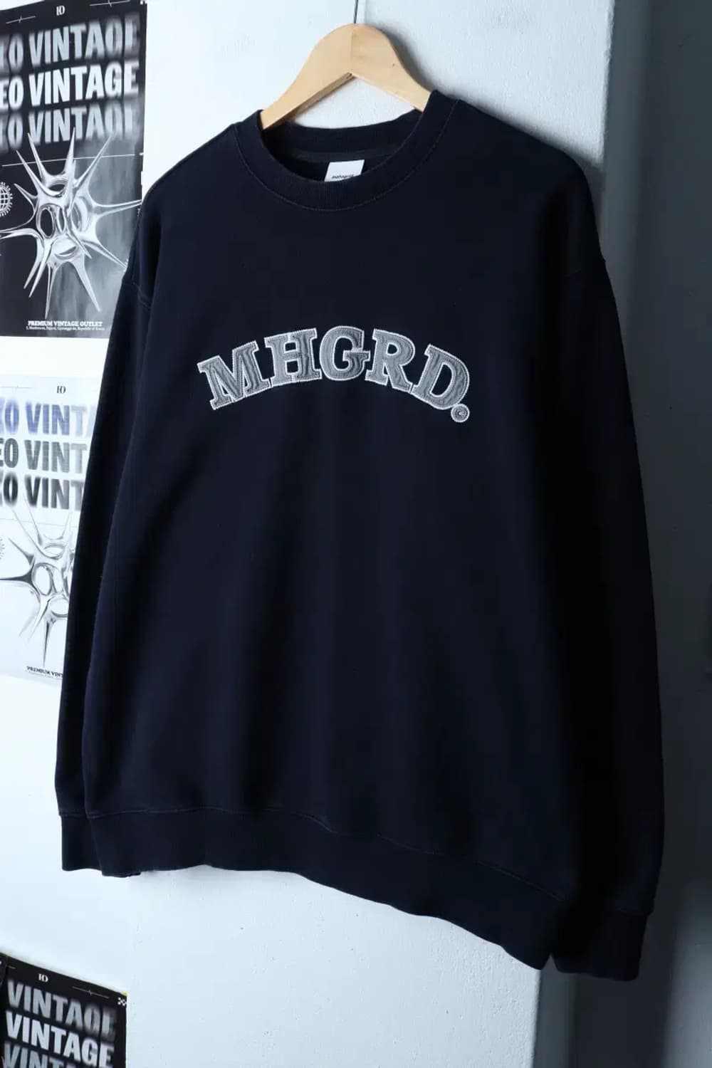 (L-2XL) 마하그리드 맨투맨 티셔츠 빅로고 네이비 올드스쿨-16DA1 상품이미지1