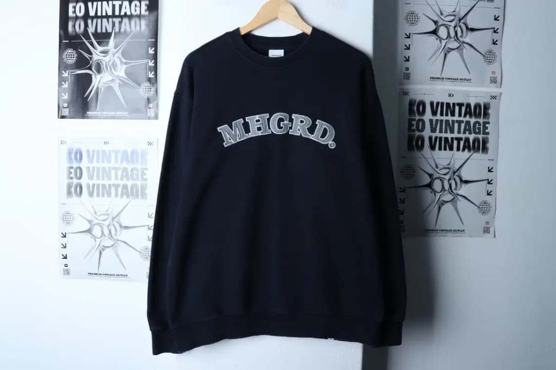 (L-2XL) 마하그리드 맨투맨 티셔츠 빅로고 네이비 올드스쿨-16DA1 상품이미지2