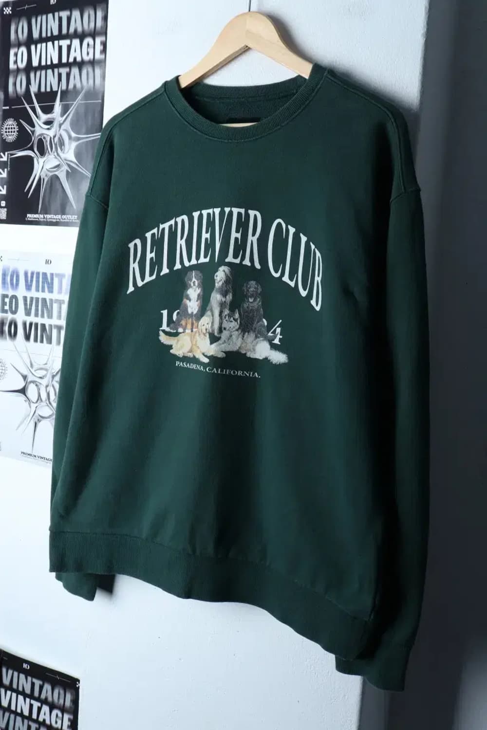 (M-L) 리트리버클럽 맨투맨 티셔츠 빅로고 그린 키치-16DA2 상품이미지1