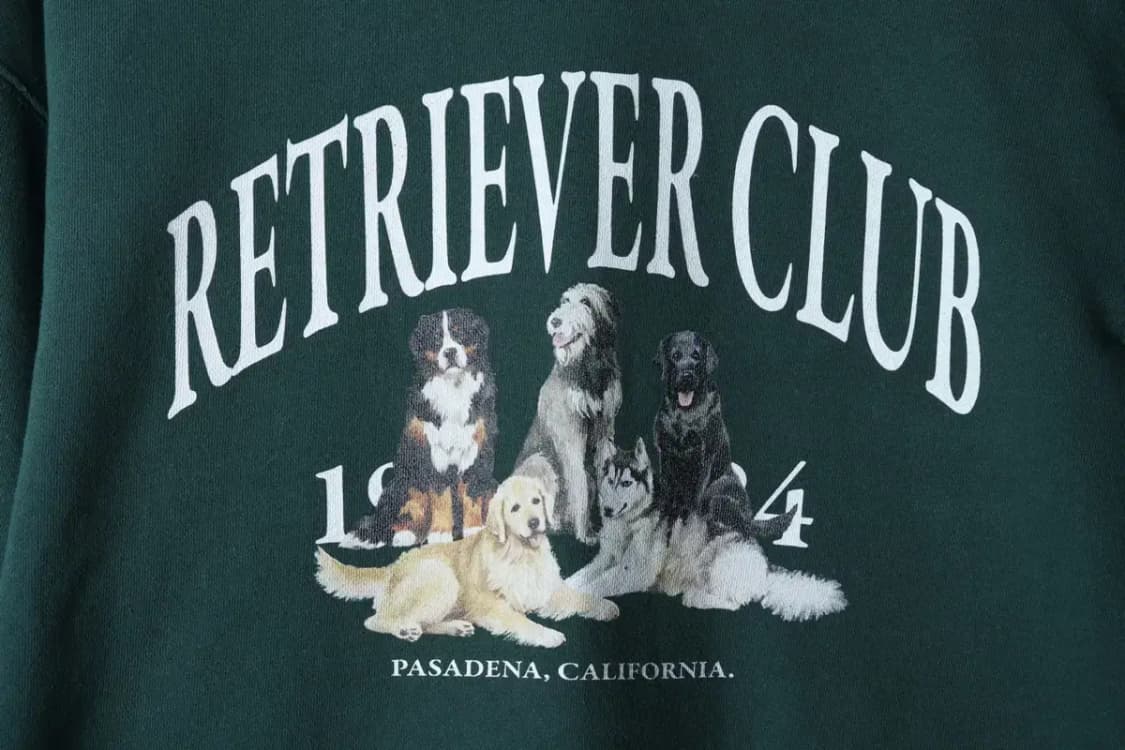 (M-L) 리트리버클럽 맨투맨 티셔츠 빅로고 그린 키치-16DA2 상품이미지5