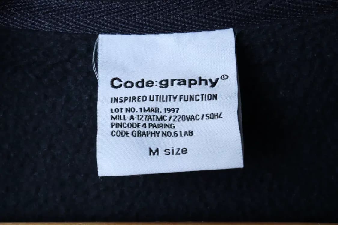(M-L) 코드그라피 맨투맨 티셔츠 반집업 네이비 기모-16DA4 상품이미지6