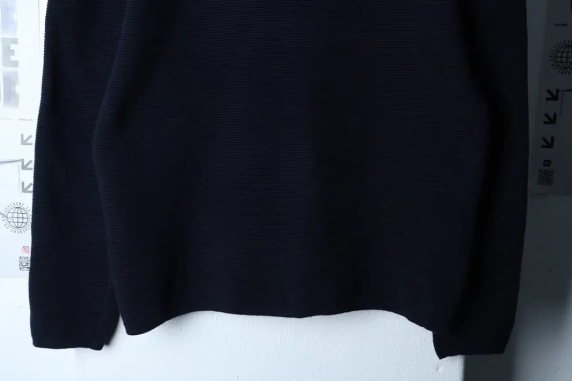 (M-L) 자라 니트 무지 골지 네이비-16DA5 상품이미지4