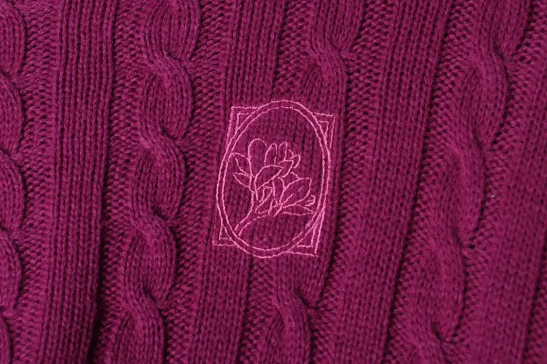 W(F) 브랜드빈티지 니트 케이블 꽈배기 퍼플 크롭-16DA6 상품이미지5