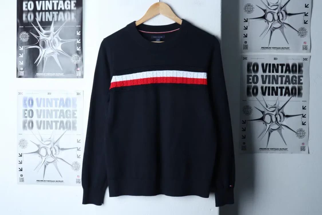 (S) 타미힐피거 니트 네이비 케이블 올드스쿨-16DA8 상품이미지2