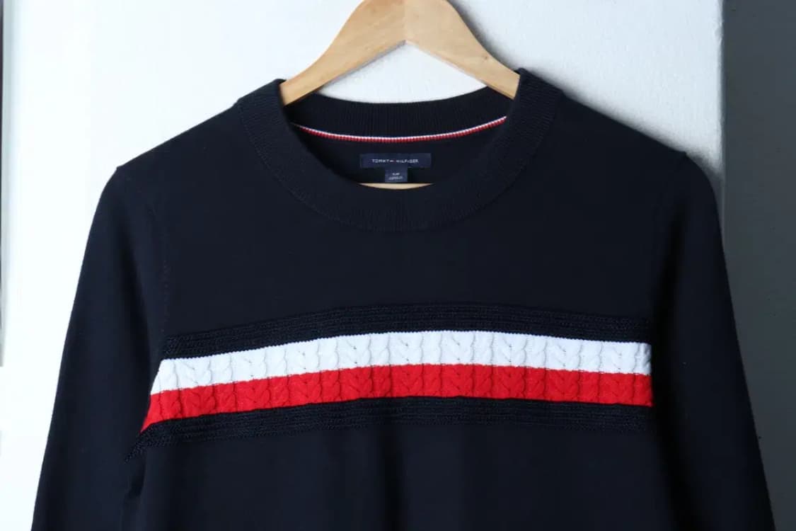 (S) 타미힐피거 니트 네이비 케이블 올드스쿨-16DA8 상품이미지3