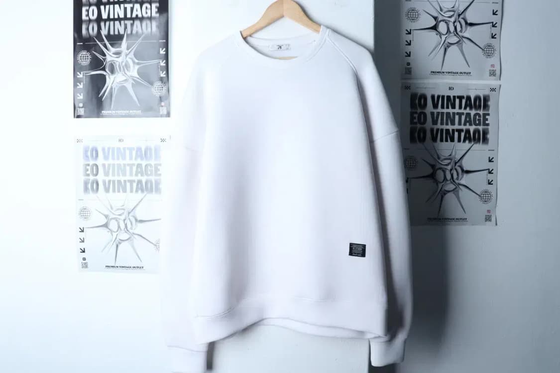 (F) 브랜드빈티지 맨투맨 티셔츠 빅사이즈 화이트 폴리 무지-16E1F 상품이미지2