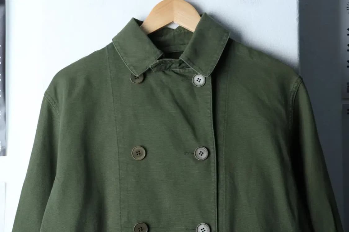 W(S) 스튜디오 톰보이 코트자켓 더블 카키 아메카지 면-16E23 상품이미지3