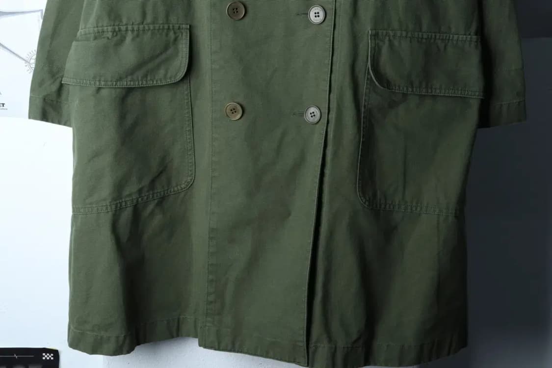 W(S) 스튜디오 톰보이 코트자켓 더블 카키 아메카지 면-16E23 상품이미지4