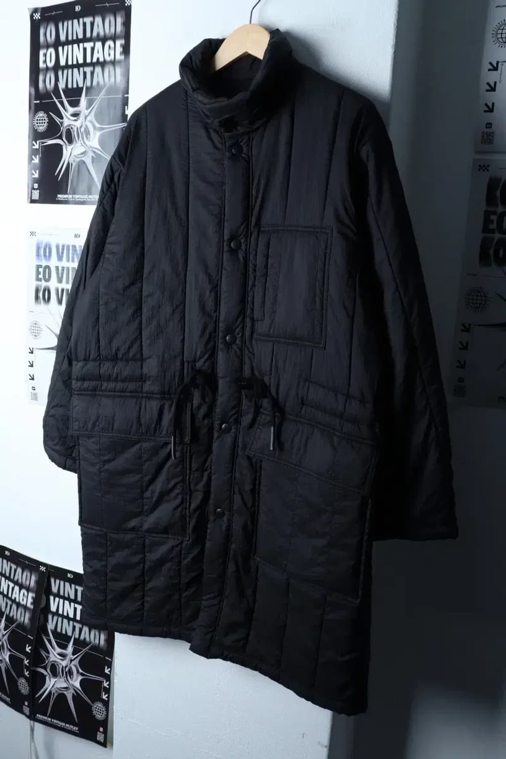 (L-2XL) 커스텀멜로우 패딩 점퍼자켓 경량 퀄팅 블랙 롱-16E2E 상품이미지1