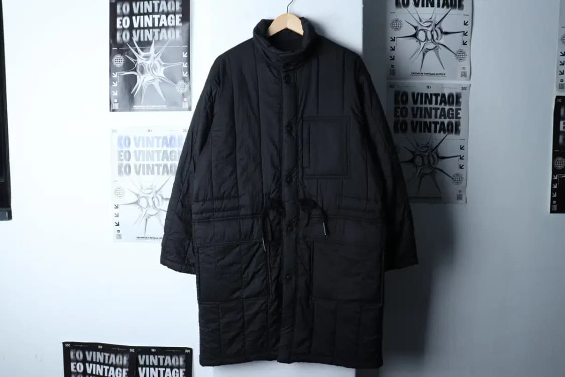 (L-2XL) 커스텀멜로우 패딩 점퍼자켓 경량 퀄팅 블랙 롱-16E2E 상품이미지2