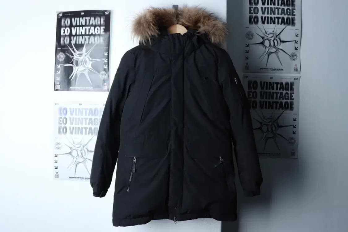 (M-L) 밀레 패딩 점퍼자켓 야상 덕다운 블랙 퍼-16E30 상품이미지2