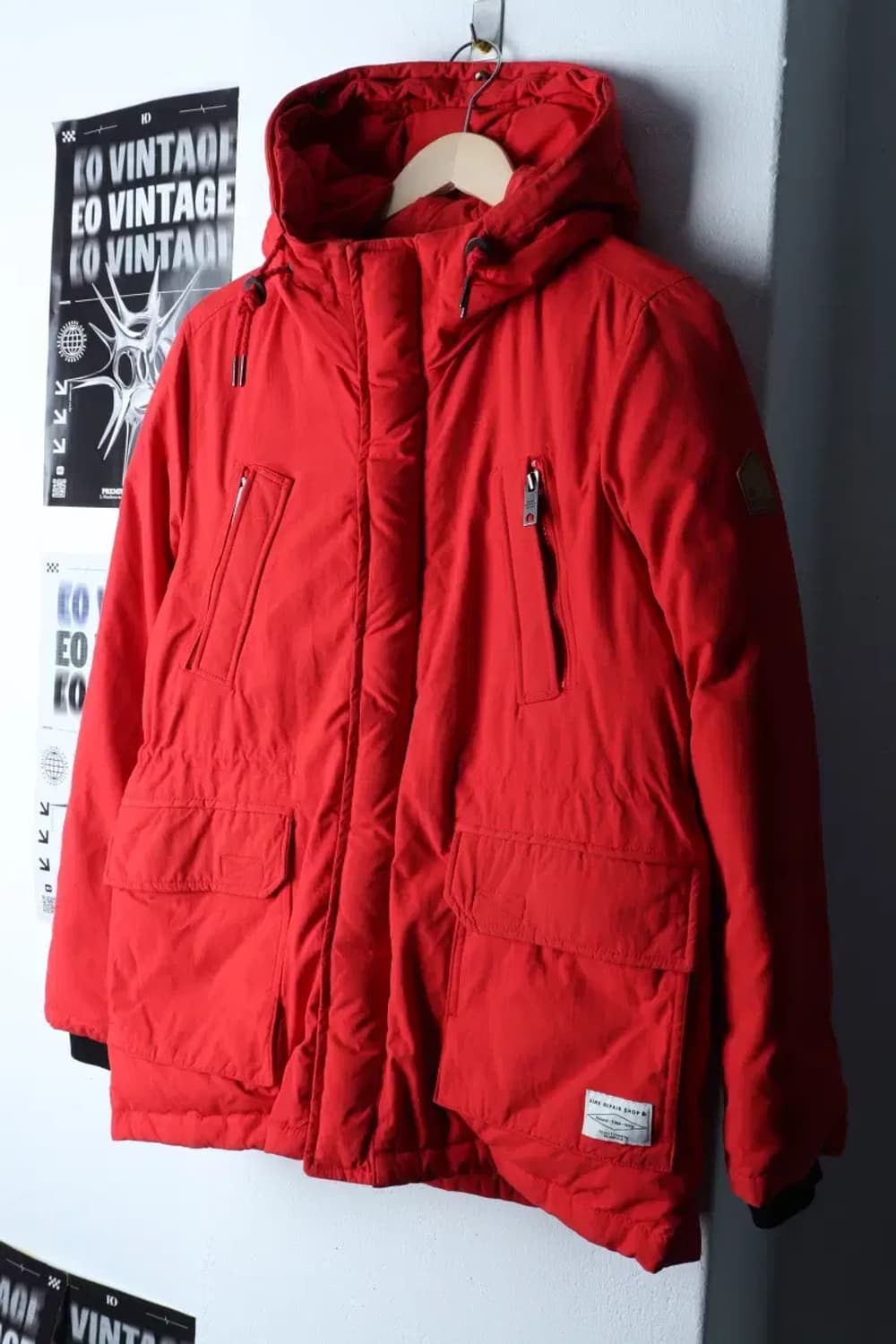 (S) 빈폴 패딩 점퍼자켓 덕다운 레드 올드스쿨-16E31 상품이미지1