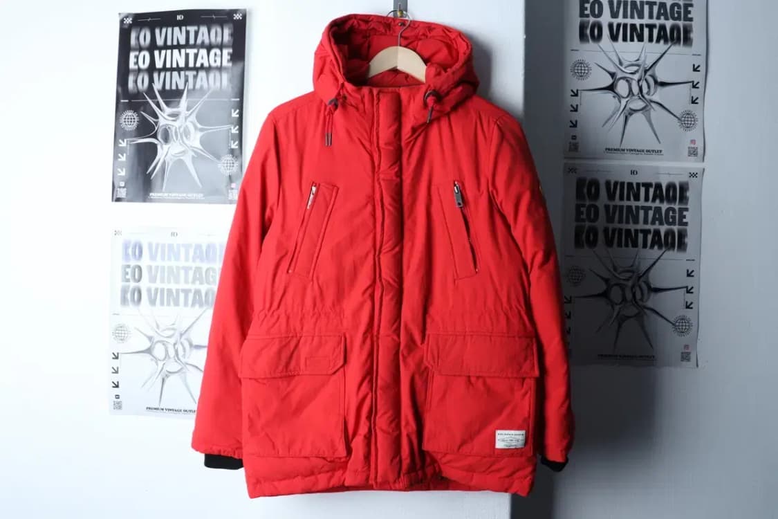 (S) 빈폴 패딩 점퍼자켓 덕다운 레드 올드스쿨-16E31 상품이미지2