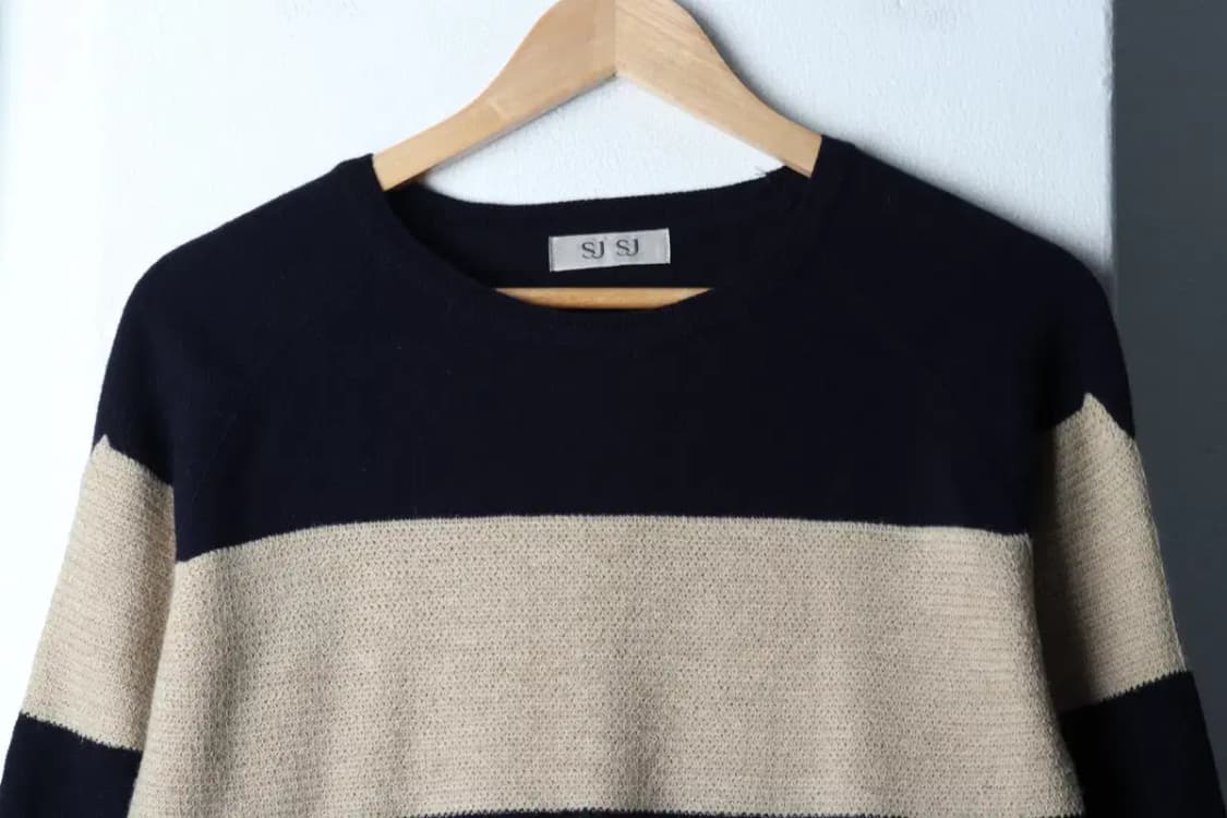 W(F) 니트 한섬 스트라이프 네이비-16E32 상품이미지3