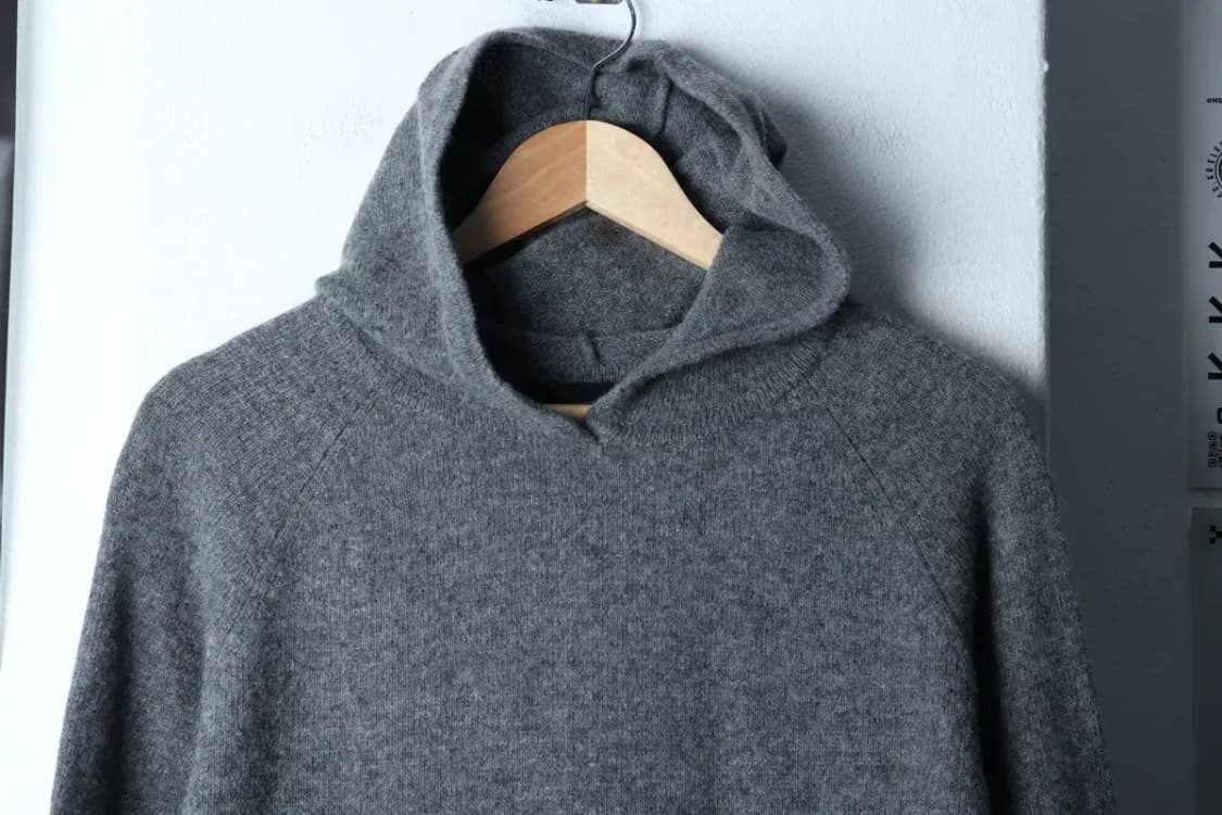 W(M) 지컷 니트 후드 그레이 롱 울-16E33 상품이미지3