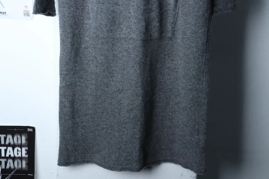 W(M) 지컷 니트 후드 그레이 롱 울-16E33 상품이미지4