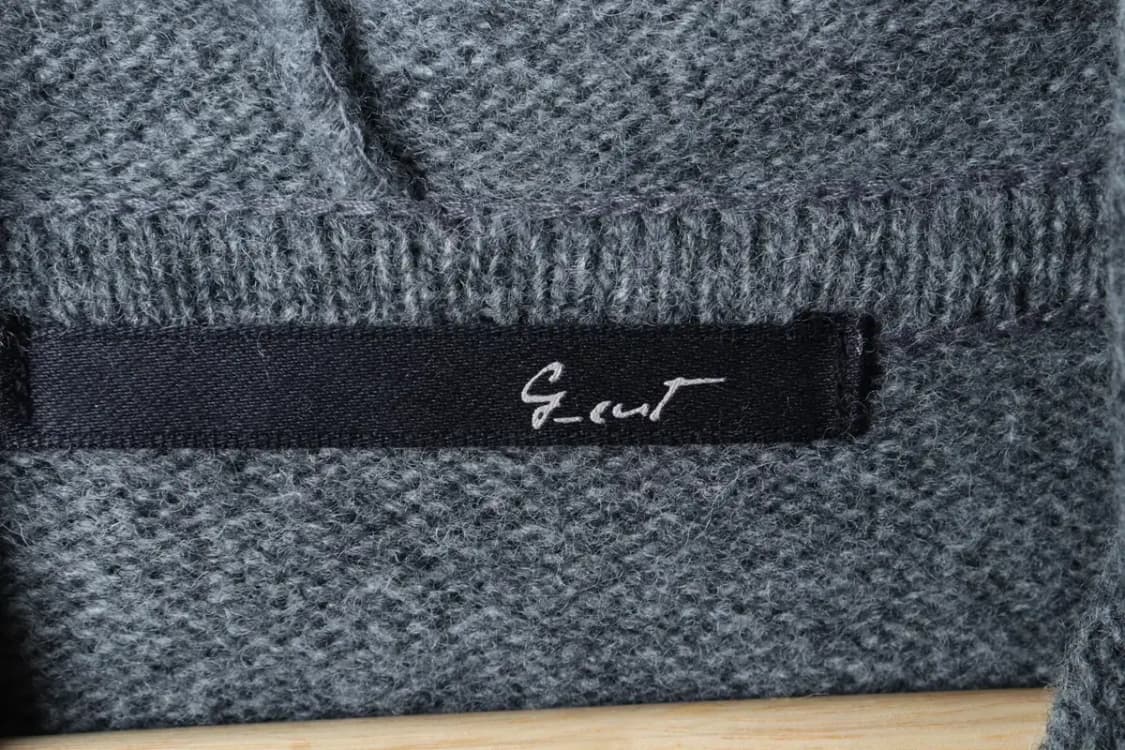 W(M) 지컷 니트 후드 그레이 롱 울-16E33 상품이미지5